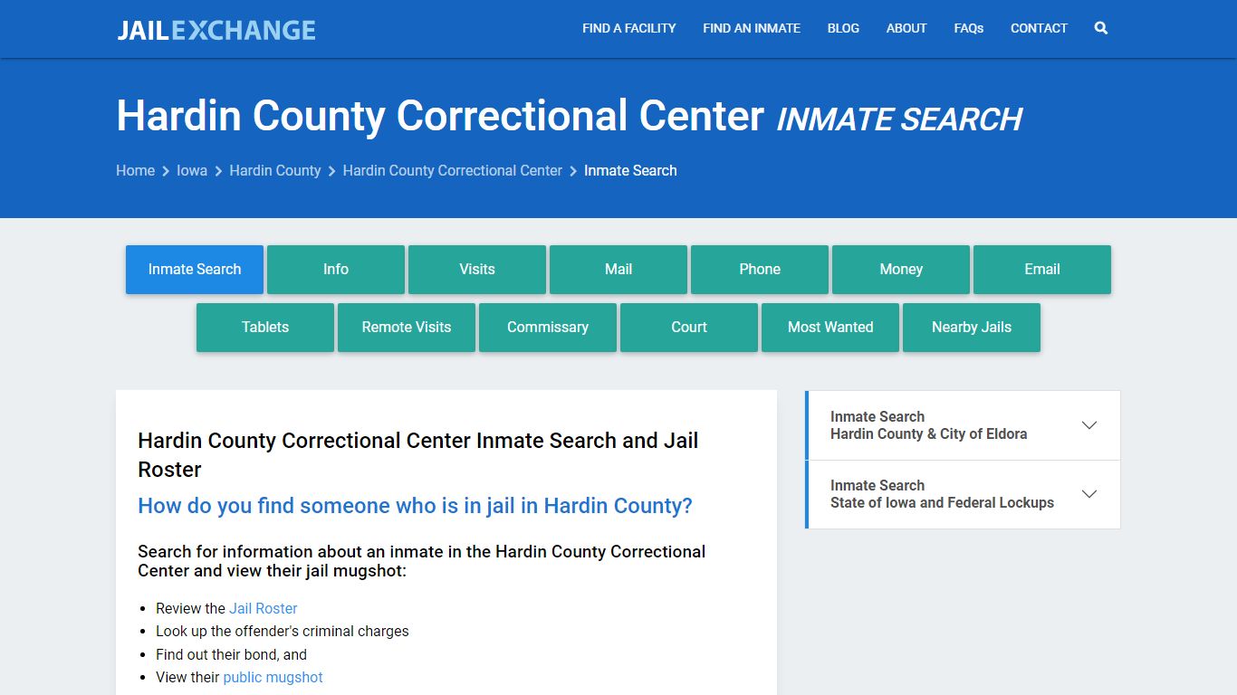 Hardin County Correctional Center Inmate Search - Jail Exchange